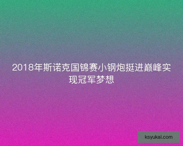 2018年斯诺克国锦赛小钢炮挺进巅峰实现冠军梦想