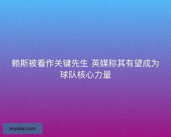 赖斯被看作关键先生 英媒称其有望成为球队核心力量 赖斯被看作关键先生 英媒称其有望成为球队核心力量
