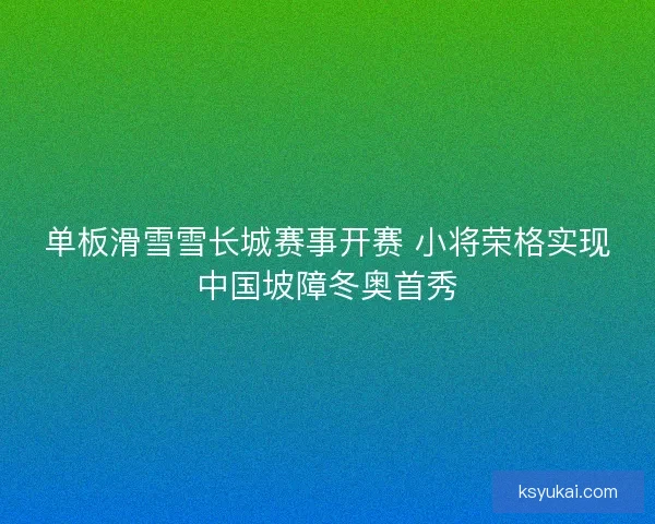 单板滑雪雪长城赛事开赛 小将荣格实现中国坡障冬奥首秀